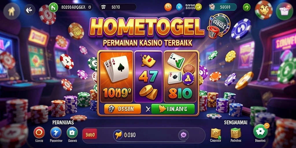 Tampilan gameplay seru dari aplikasi HOMETOGEL yang memukau.