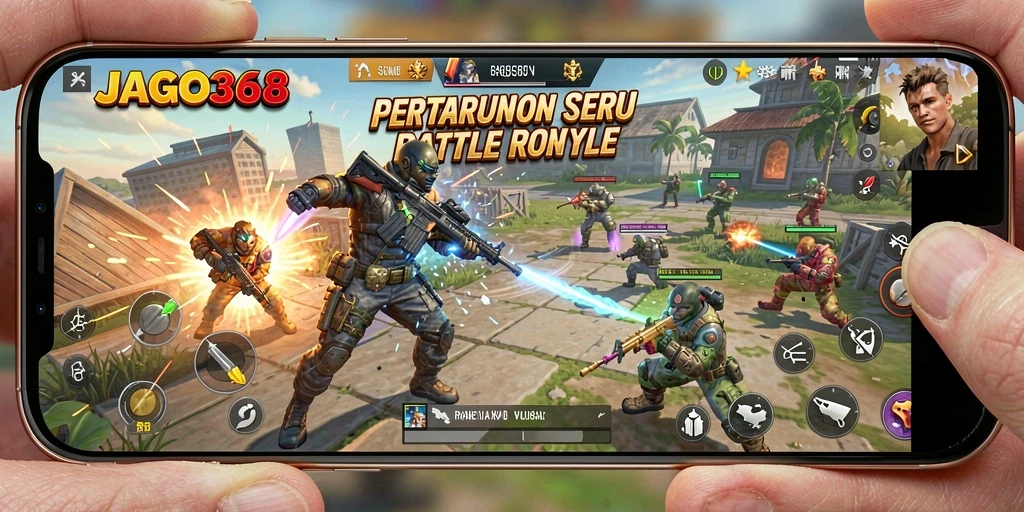 Tampilan gameplay seru dalam pertempuran Battle Royale di JAGO368.