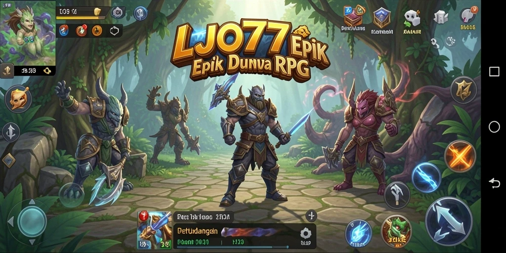 Tangkapan layar menunjukkan aksi seru dalam gameplay RPG LJO777.