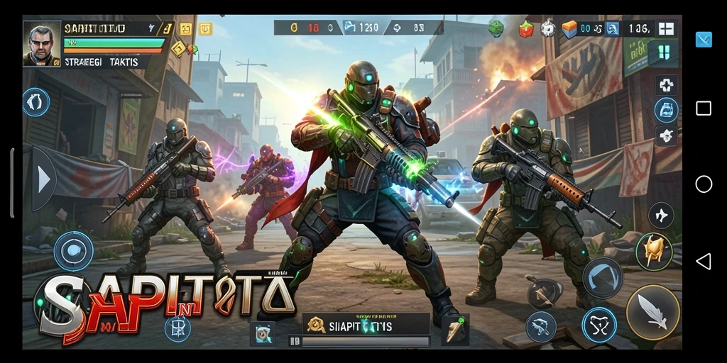 Tampilan gameplay menegangkan SAPITOTO dengan pertempuran strategi yang mendebarkan.
